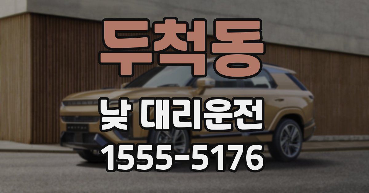 두척동 낮 대리운전