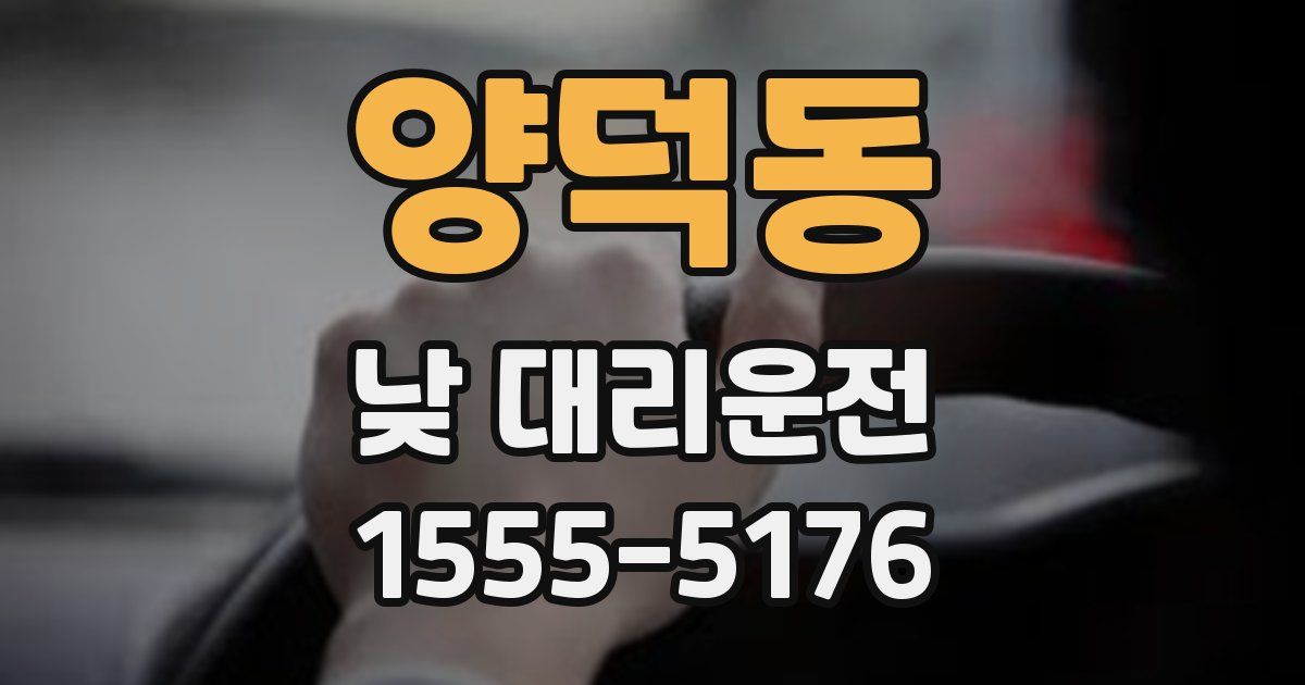 양덕동 낮 대리운전