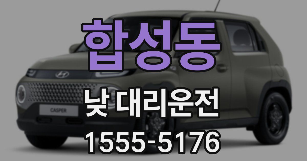 합성동 낮 대리운전