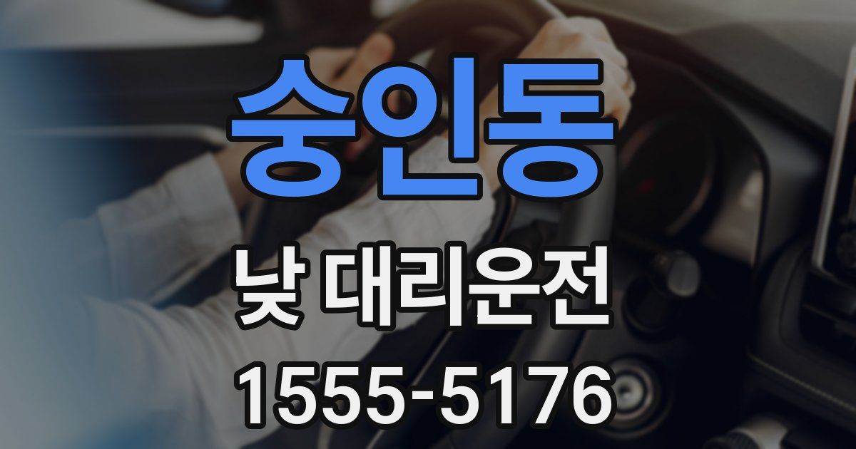 숭인동 낮 대리운전