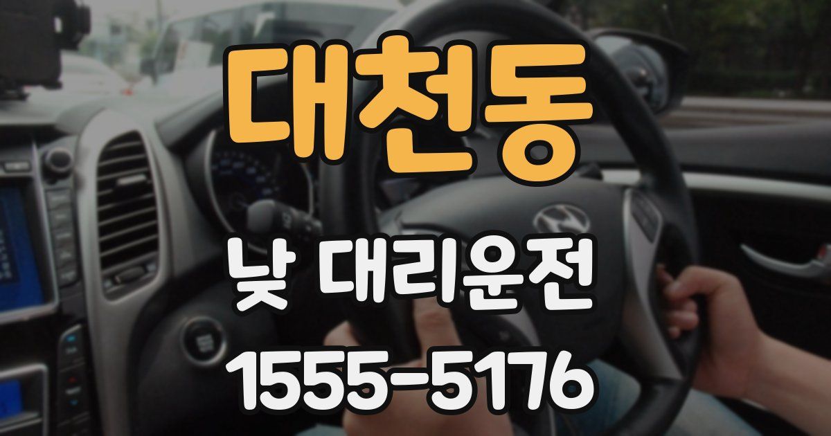 대천동 낮 대리운전