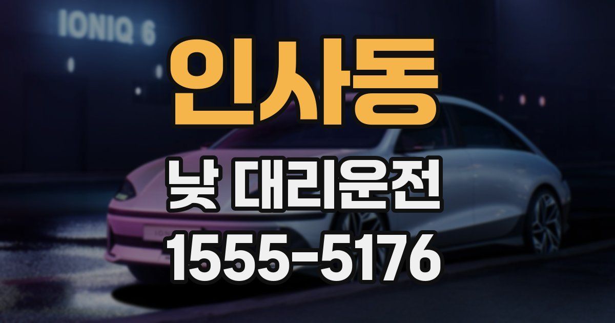인사동 낮 대리운전