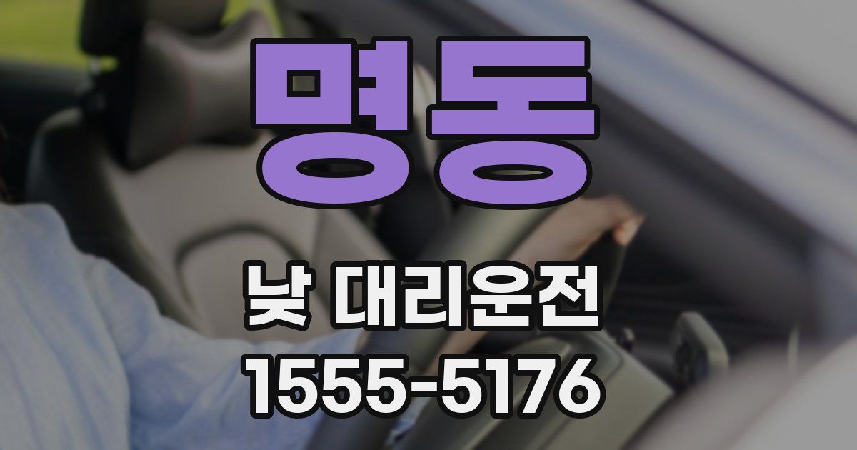 명동 낮 대리운전