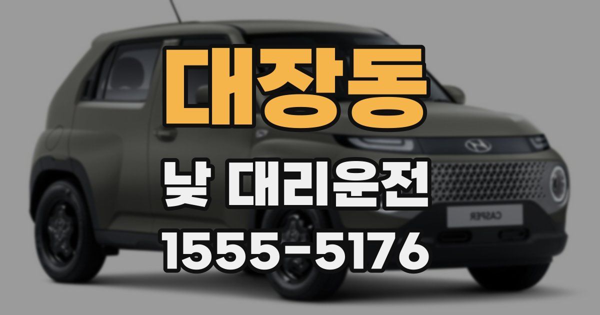 대장동 낮 대리운전