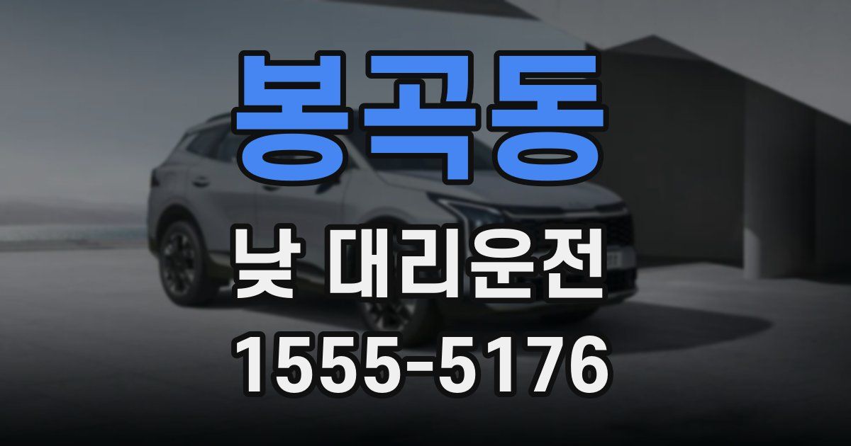 봉곡동 낮 대리운전