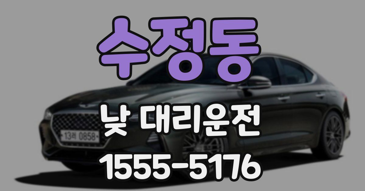 수정동 낮 대리운전