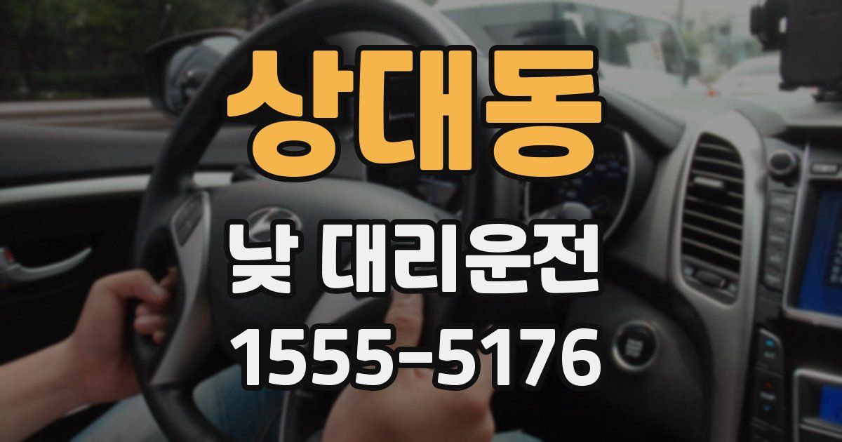 상대동 낮 대리운전