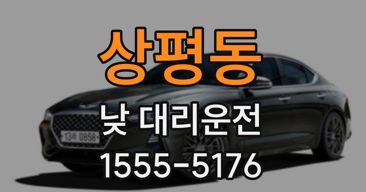 상평동 낮 대리운전