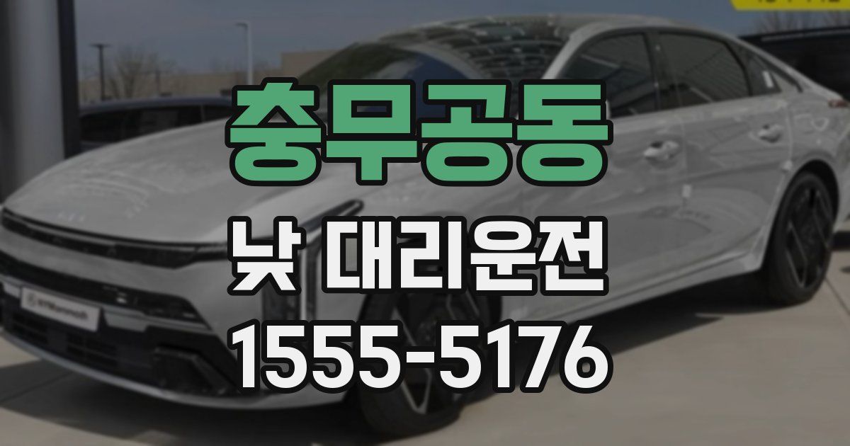 충무공동 낮 대리운전