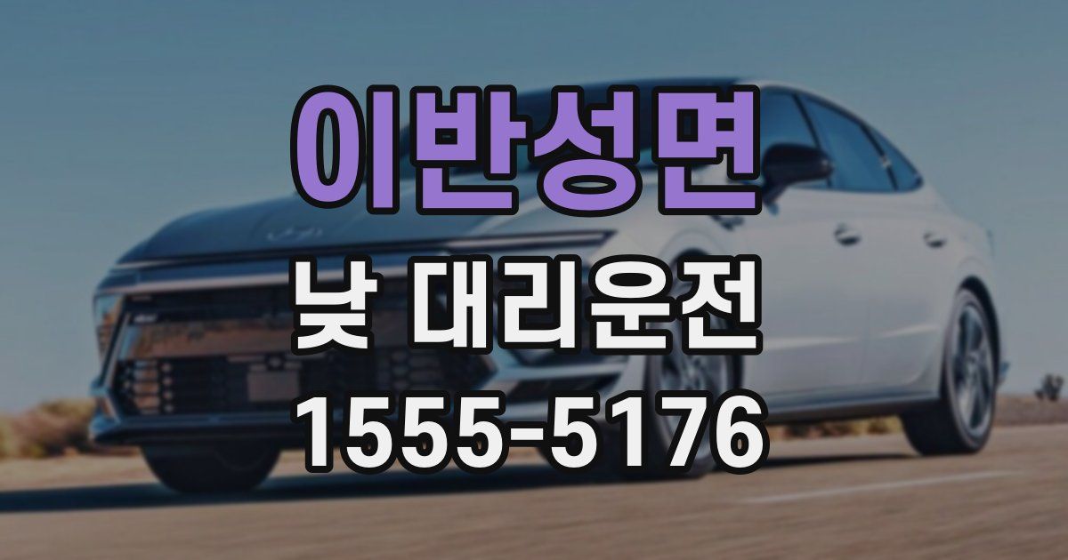 이반성면 낮 대리운전