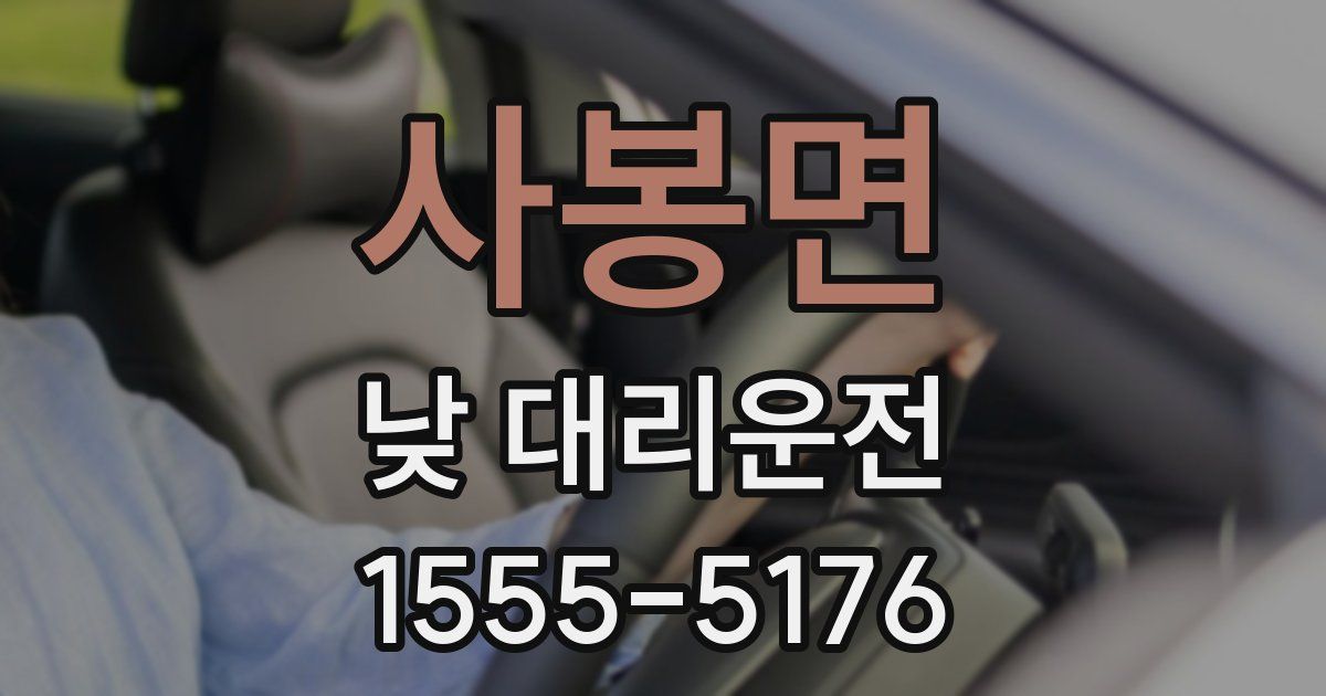 사봉면 낮 대리운전
