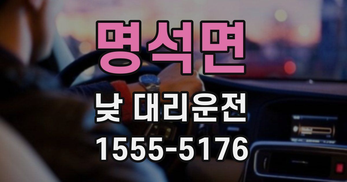 명석면 낮 대리운전