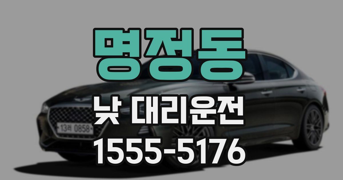 명정동 낮 대리운전