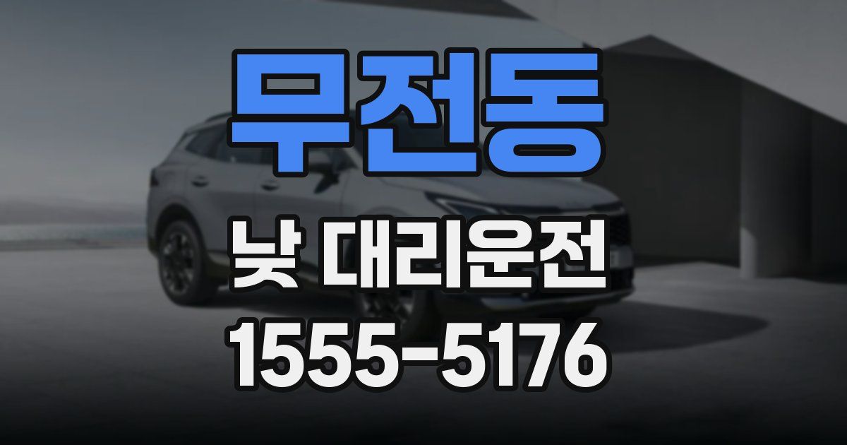 무전동 낮 대리운전