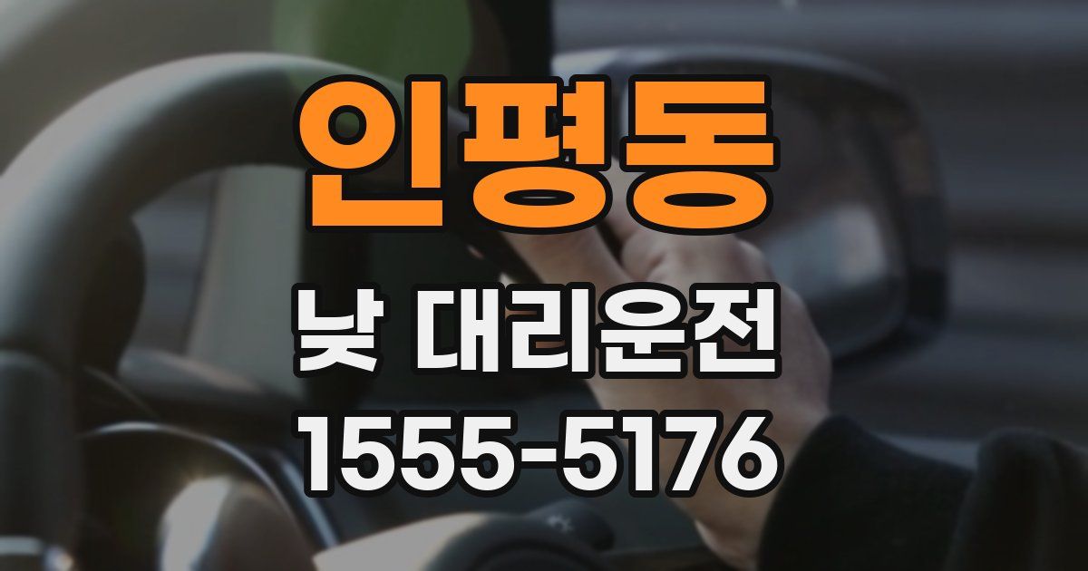 인평동 낮 대리운전