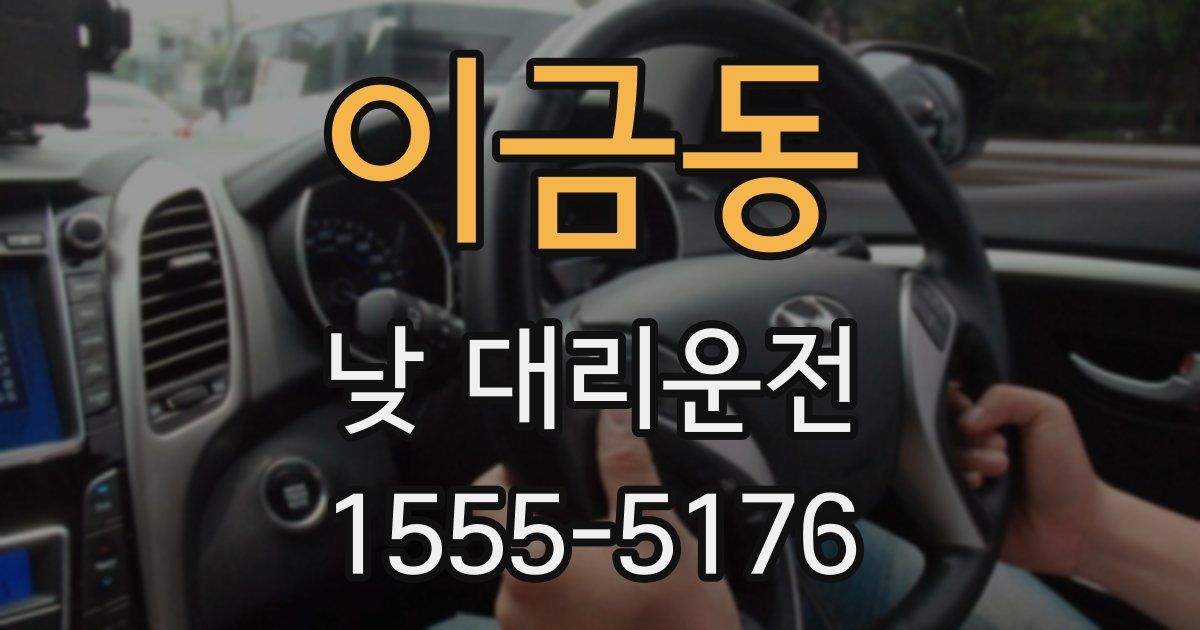 이금동 낮 대리운전