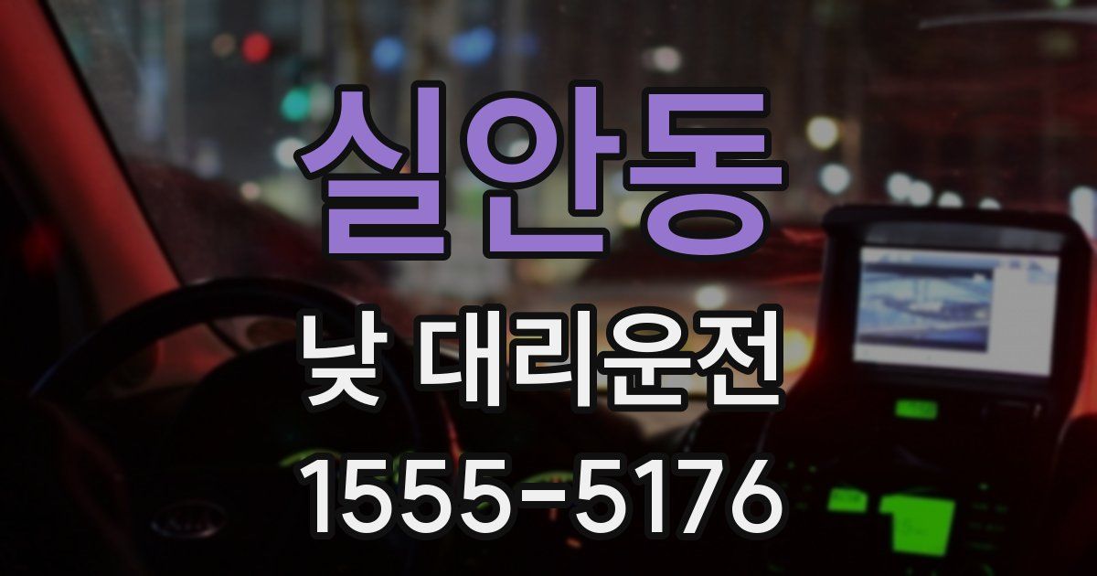 실안동 낮 대리운전