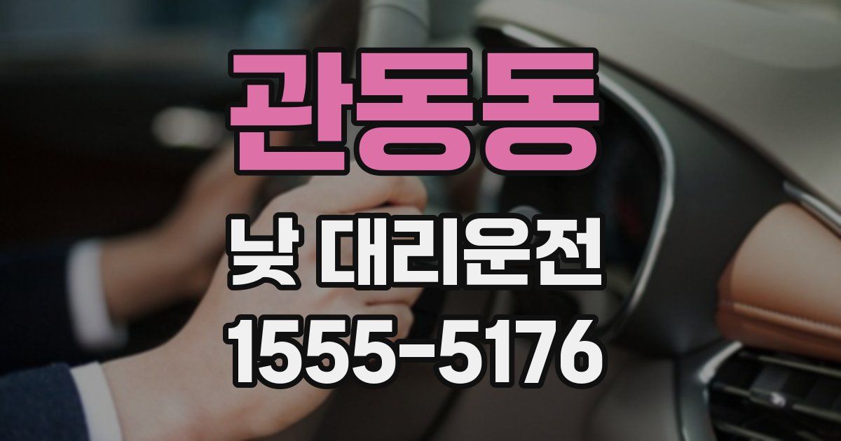 관동동 낮 대리운전