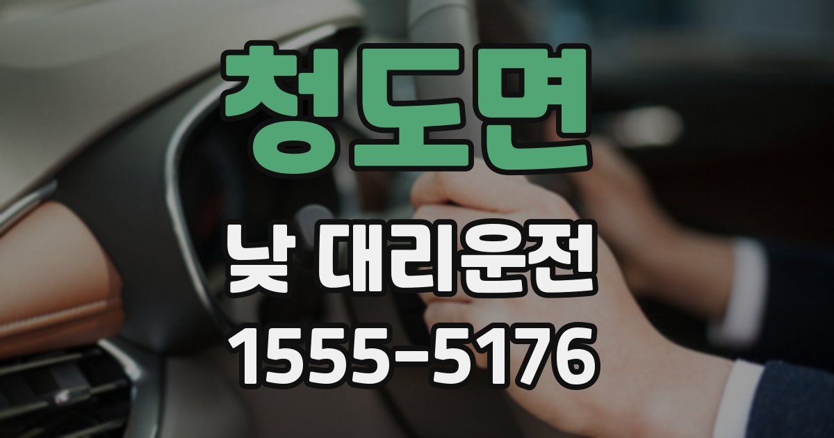 청도면 낮 대리운전