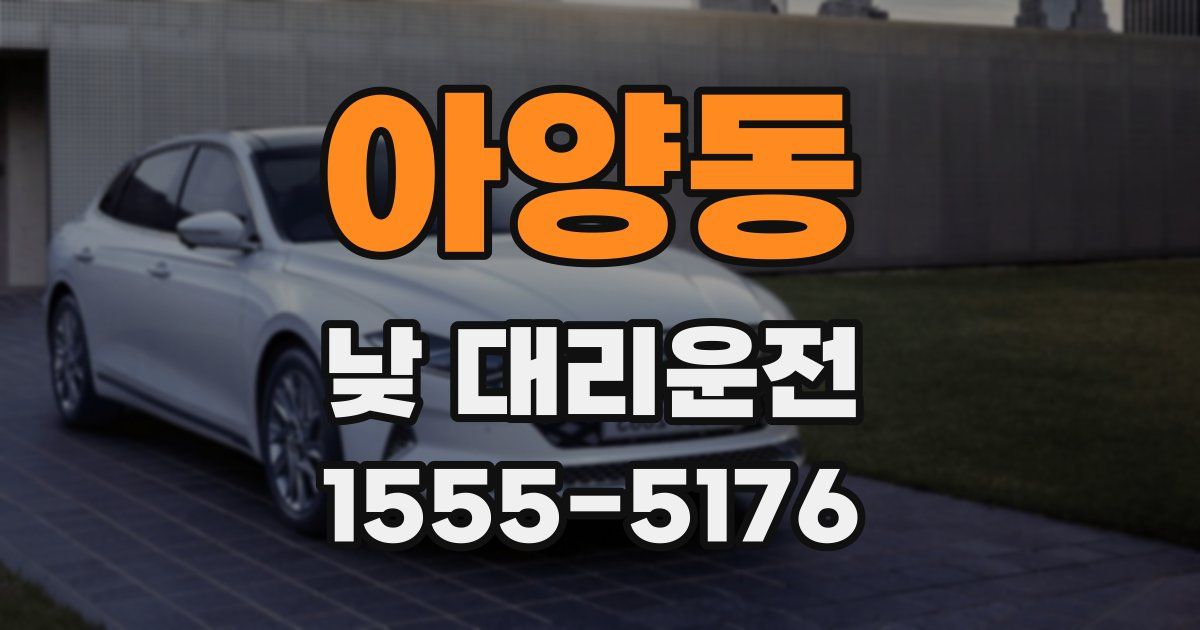 아양동 낮 대리운전