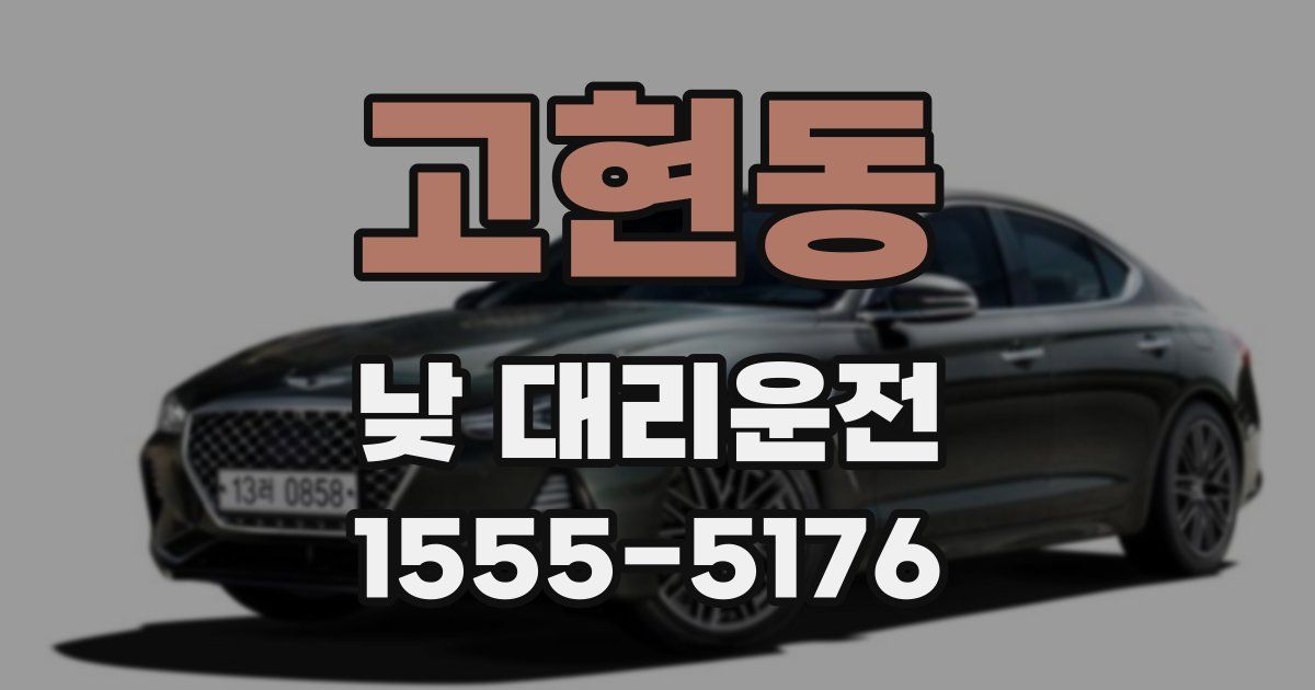 고현동 낮 대리운전