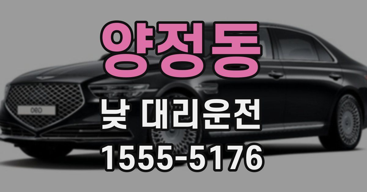 양정동 낮 대리운전