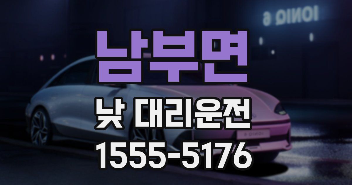 남부면 낮 대리운전