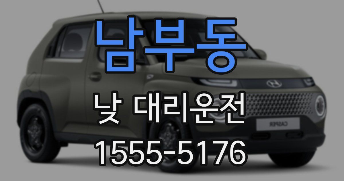 남부동 낮 대리운전