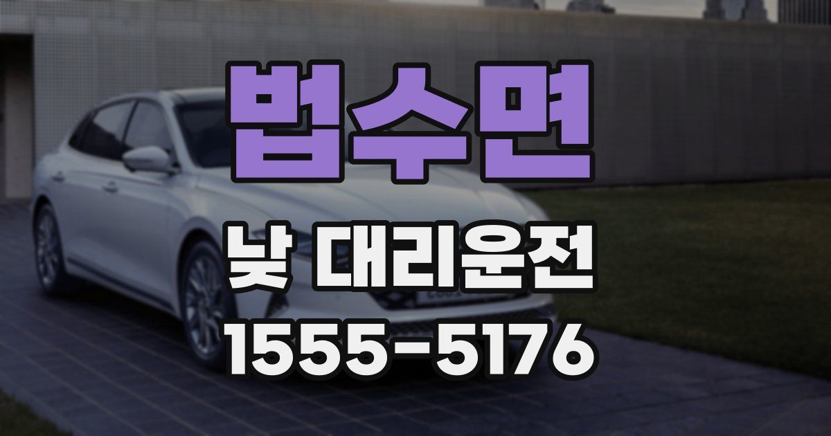 법수면 낮 대리운전
