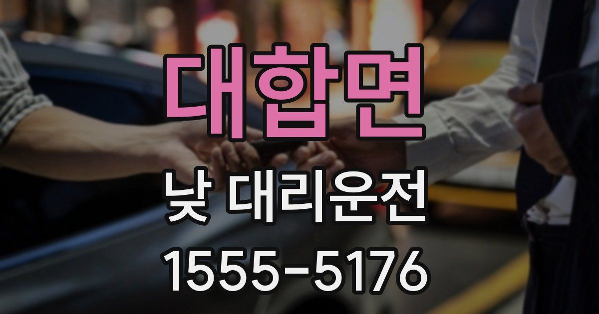 대합면 낮 대리운전