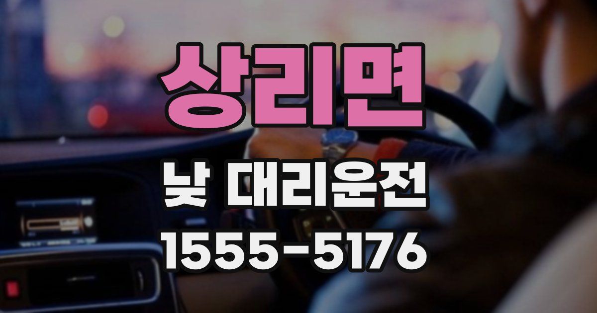 상리면 낮 대리운전