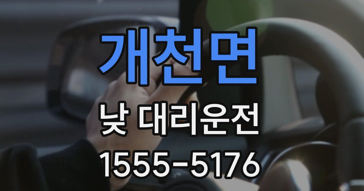 개천면 낮 대리운전