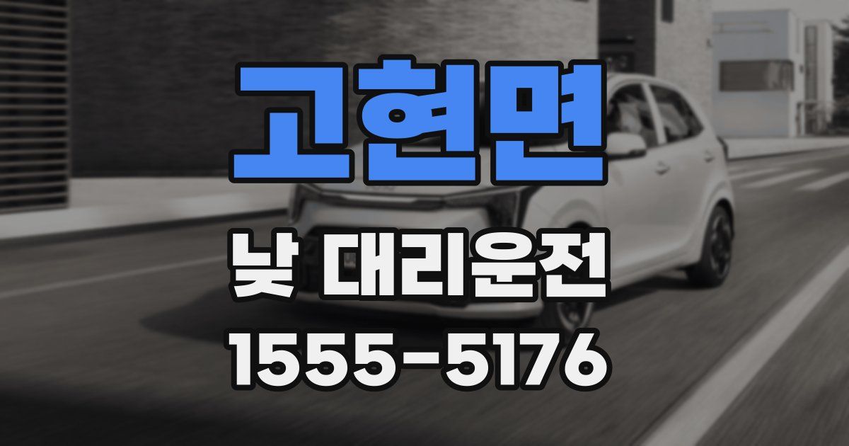 고현면 낮 대리운전