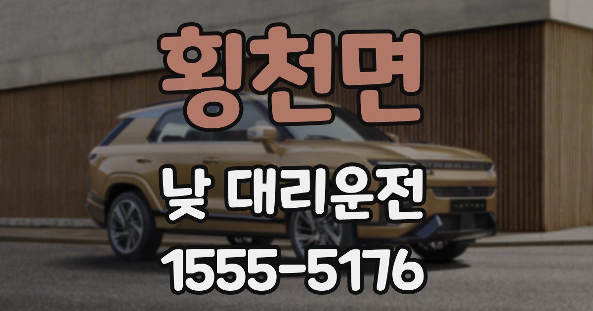 횡천면 낮 대리운전