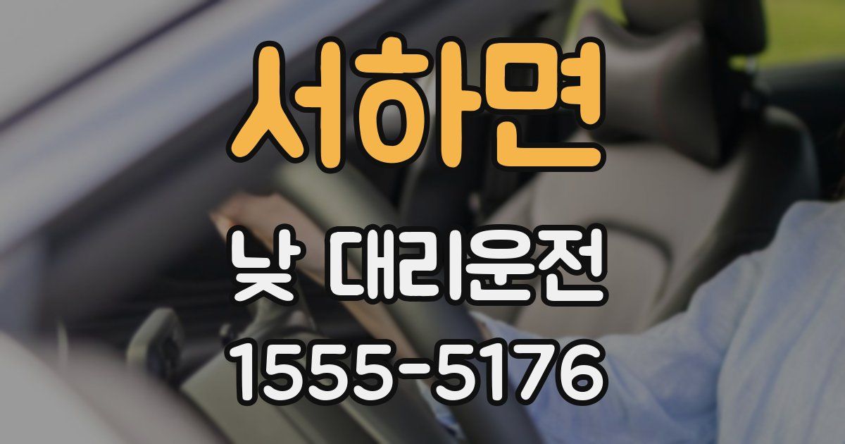 서하면 낮 대리운전