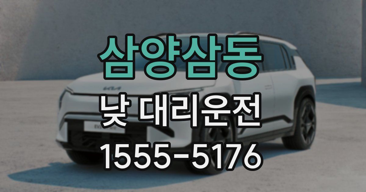삼양삼동 낮 대리운전
