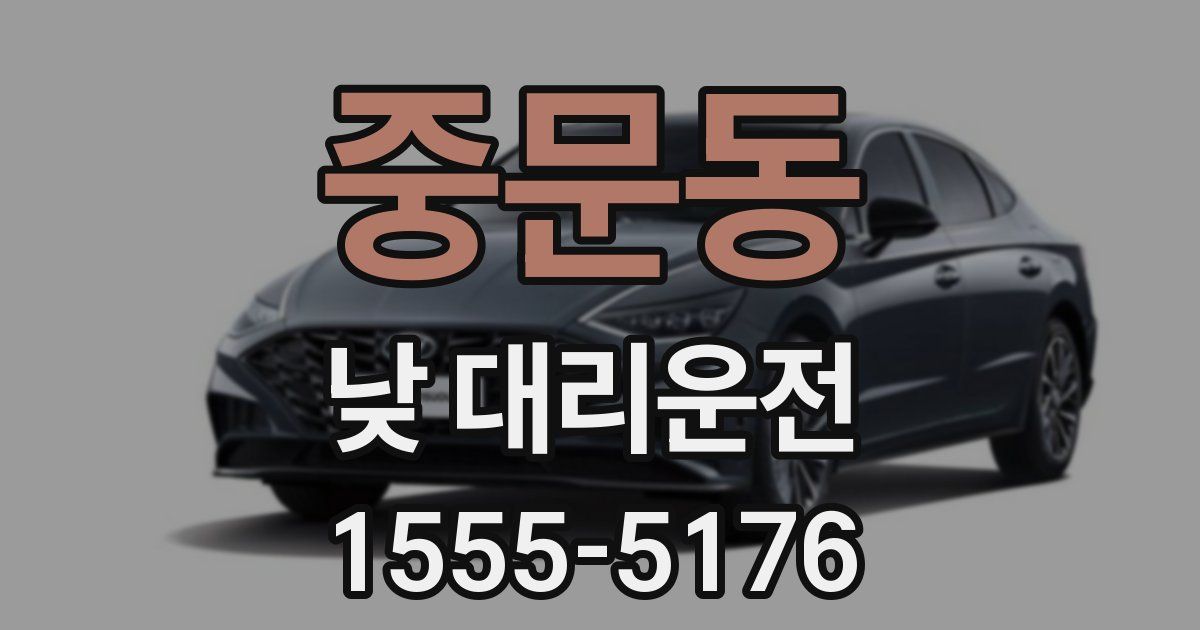 중문동 낮 대리운전
