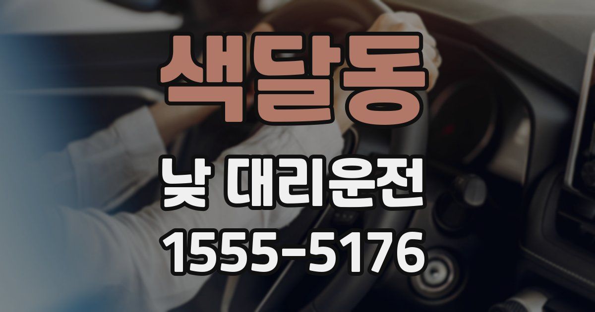 색달동 낮 대리운전