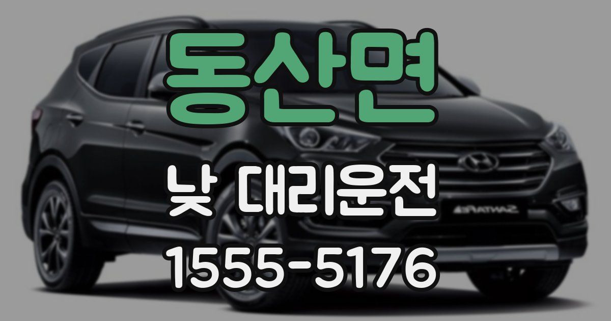 동산면 낮 대리운전