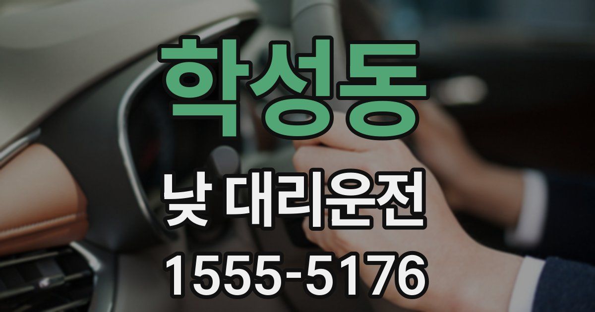 학성동 낮 대리운전