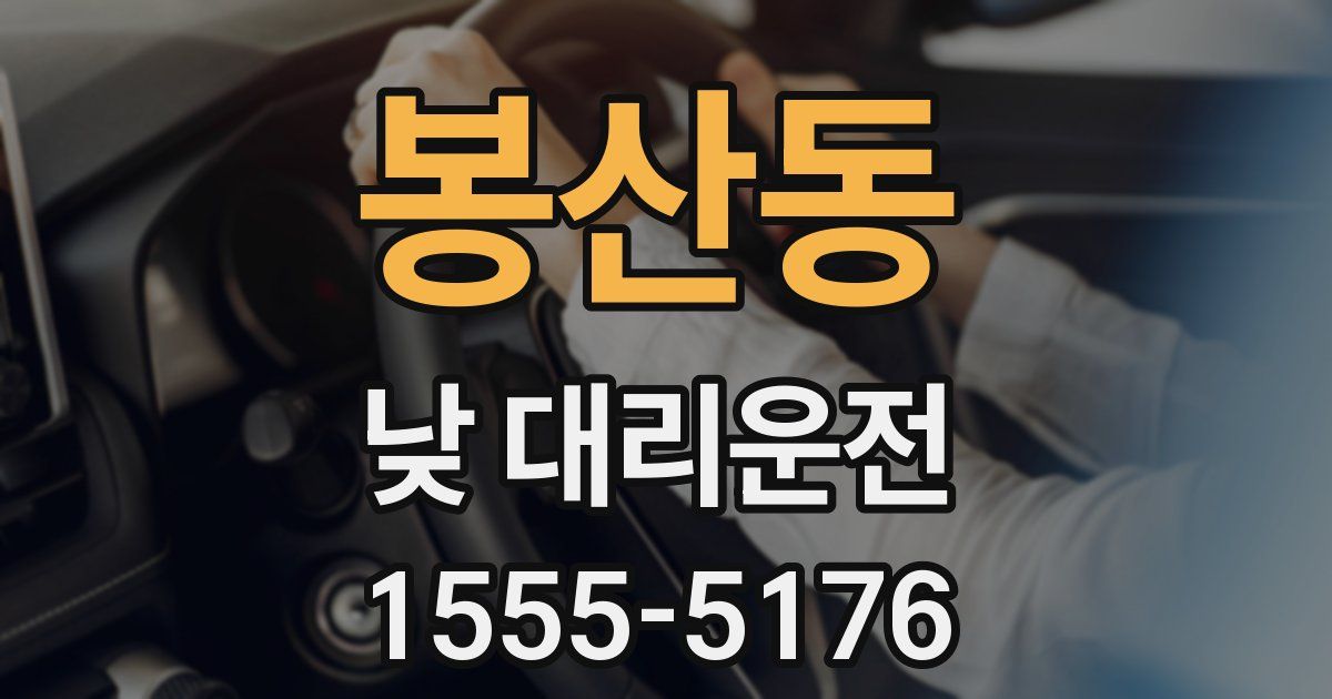 봉산동 낮 대리운전