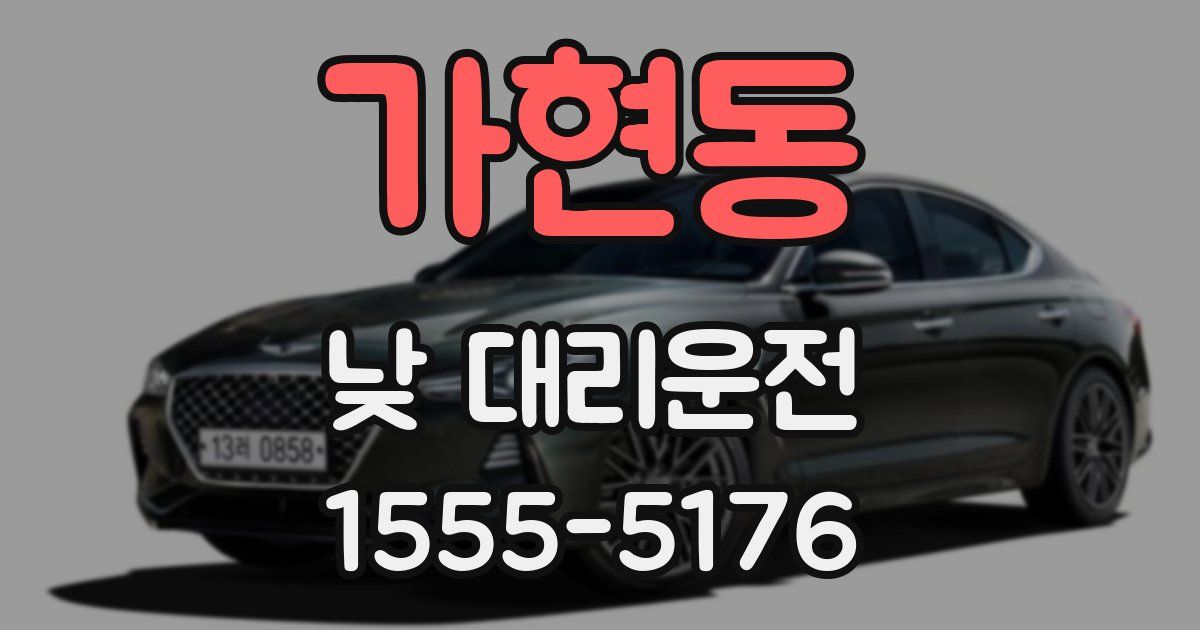 가현동 낮 대리운전
