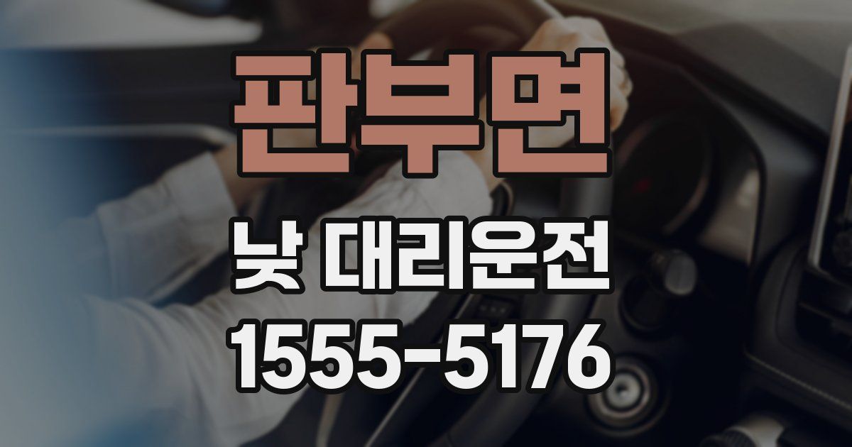 판부면 낮 대리운전