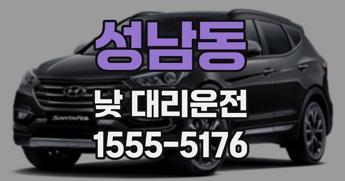 성남동 낮 대리운전