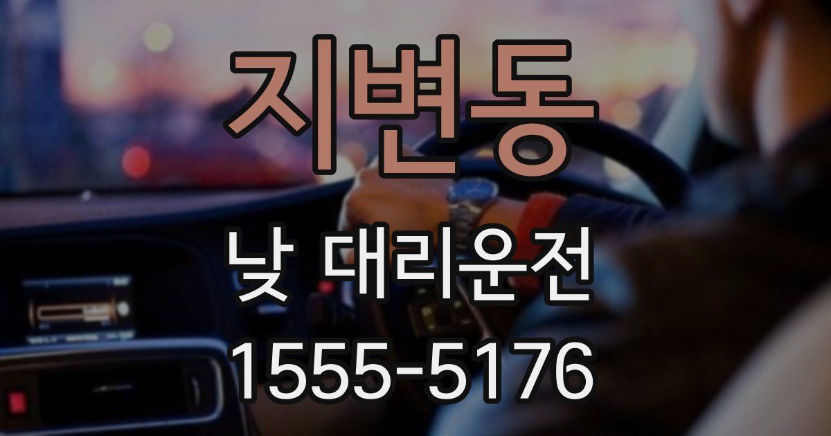 지변동 낮 대리운전