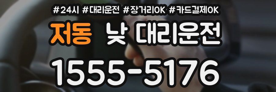 저동 낮 대리운전