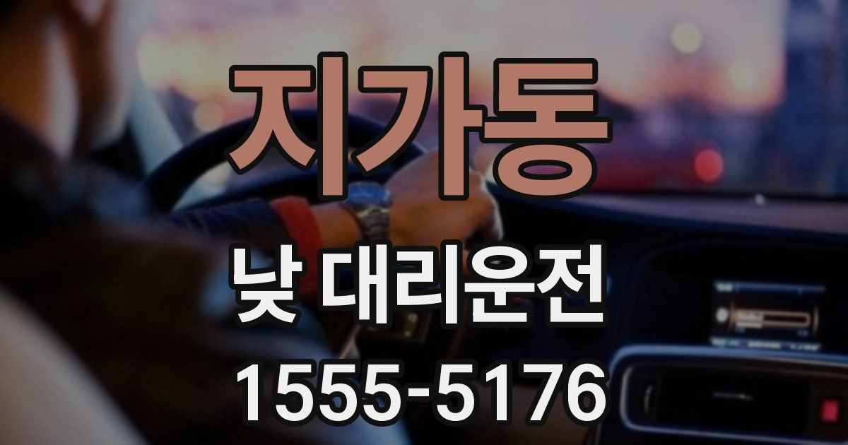 지가동 낮 대리운전