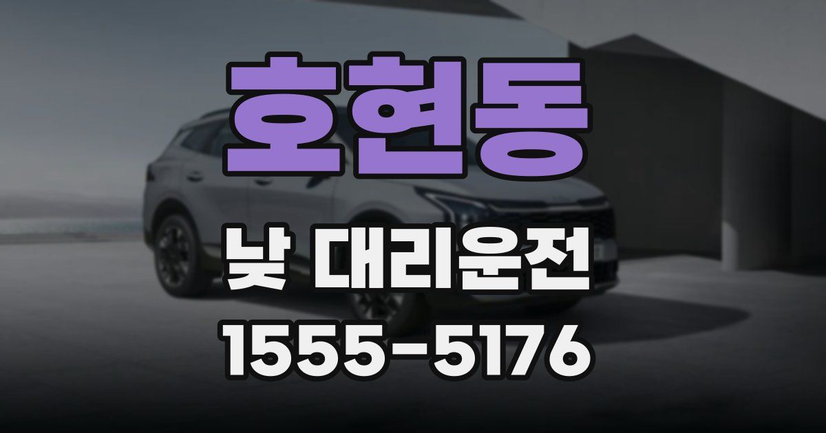 호현동 낮 대리운전