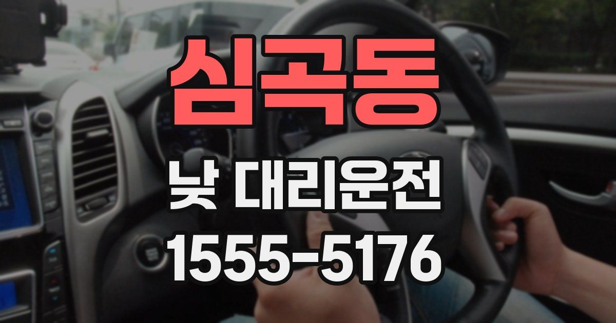 심곡동 낮 대리운전