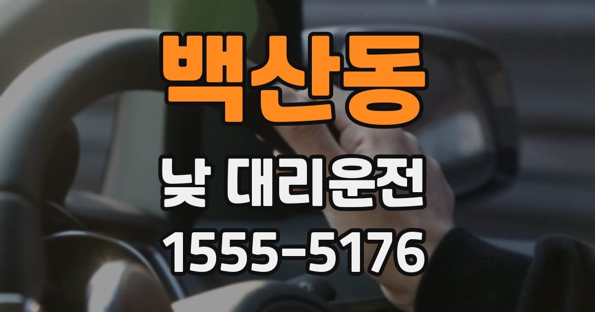 백산동 낮 대리운전